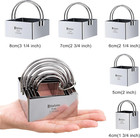 Biscuit Cutter Set Square Cookie Cutters With Handle 5 Pieces Stainless Steel Sq