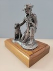 Pewter M a Ricker Dog   Hunter Sculpture 1985 Signed Ltd Rifle Dog Mounted