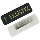 Sterling Gifts Chuch Trustee Magnetic Name Badge  Black   Gold