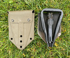 Ames Us Military Tri Fold Entrenching Tool Shovel E-tool   Od Vinyl Carrier Used