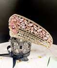 Pink Crystal Crown  Birthday Crown  Wedding Bridal Tiara  Royal Queen Crown