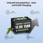 Okmo 12v 15ah Lifepo4 Lithium Battery 4000  Deep Cycles For Kayak Fish Finder