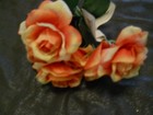 New   12  Peach Silk Sweet Rose Bush Artificial Flowers Wedding Decorations