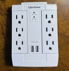 Cyberpower 6-outlet 1200j Swivel Surge Protector 2 Usb Chargers Wall Tap