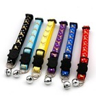 Adjustable Cat Collar With Bell Star Moon Pattern Kitten Puppy Safety Collar