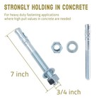 3 4  X 7  Wedge Anchor Concrete Anchors Zinc Plated Heavy Duty Expansion Bolt   