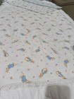 Vintage Baby Blanket Set Bunny Rabbit Blue Nursery Cottage Core 2 Pc