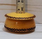 Vintage Romanian Folk Art Hand Carved Painted Wood Box Arbei Arad Leul