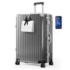 Aluminum Framed Travel Suitcase Carry-on Luggage W  Usb Port Tsa Lock Hard Shell