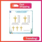 Yionzian 50pcs Metal Religion Saint Benedict Medal Cross Charm Rosary Centre Inr