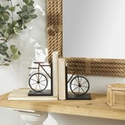 Metal Bike Bookends Set Of 2  Decorative Book Holders  6  W X 9  H  Black Finish