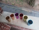 Vintage Lot Of 6 Anodized Aluminum Tumblers Drinking Cup Retro