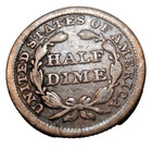 1853 Seated Liberty Half Dime With Arrows Beautiful Original Coin Scarce Date