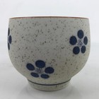 Japanese Arita Ware Porcelain Teacup Vtg White Blue Plum Blossom Yunomi Tc468