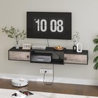55  Floating Tv Stand With Power Outlets  Modern Wall Mounted Media Console S   