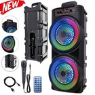 6000w Subwoofer Portable Bluetooth Pa Speaker System Heavy Bass Sound W mic