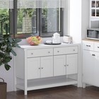 47  Modern Kitchen Sideboard Buffet Storage Cabinet W  Adjustable Shelves  White