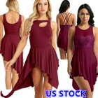 Women s Lyrical Dance Dress High Low Skirt Cut Out Leotard Dancing Skirt
