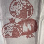 Vtg Jacquard Pomegranate Tea Kitchen Towel Portugal Unused 26x19    Cotton Rose