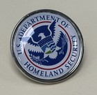 Department Of Homeland Security-lapel Pin 25mm Shiny Silver Print Epoxy Sticker