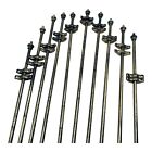 Lot Of 10 Antique Solid Brass Stair Rug Runner Rods Fittings Finals Carpet 31   