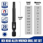 Workpro 20pc Magnetic Hex Head Allen Wrench Drill Bit Set Metric Sae Hex Bit Set