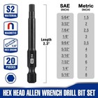 Workpro 20pcs Hex Head Allen Wrench Drill Bit Set Metric And Sae Hex Bits New