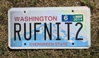 Vanity License Plate Set Washington State  ruf N It 2  Mt Hood  Pacific Nw