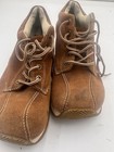 Vintage 90s Y2k   L e i  Platform Sneakers Brown Suede Chunky Leather  Sz 7 5