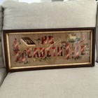 Pair Of Antique Motto Sweet Home    With Bird      he Leadeth Me    With Bible   Lamb