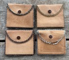 4 Small Leather Native American Coin Purses Hand Beaded Snap Closures