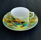 Antique 19thc Imperial Russian Kuznetsov Painted Porcelain Tet-a-tet Tea Set