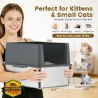 Keeyova Stainless Steel Litter Box Small Cat Anti-scatter Open Top