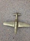 Vintage Solid Brass Trench Art Airplane Desk Art