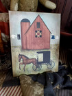 Primitive Antique Vintage Style Barn Farm Pennsylvania Dutch Horse Buggy  Sign