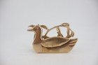 Vintage Penco Brass Duck Napkin Holder Letter Holder Caddy Retro Boho Duck