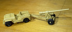 Vtg Marx Tan Jeep Cannon Desert Fox Play Set Plastic Toy Army Soldier Howitzer