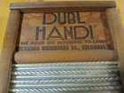 Dubl Handi Columbus Washboard Ribbed Wood Brown Hangable Key Hooks Vintage