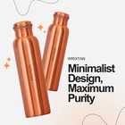 Wrixtan Plain Classic Copper Water Bottle     34 Oz   Pure Copper   Leak-proof