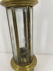 Antique Brass Candle Lantern Hanging Sconce Lamp Etched Glass Panels Vintage 14 
