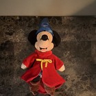 Disney Mickey Mouse Fantasia Sorcerer Plush  Red Robe Blue Hat  Small