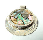 Nice Womens 925 Sterling Silver  the Silver Moon  Abalone Pendant 35mm