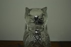Vintage Owl Decanter Liquor Bottle Heavy Pressed Glass 10  Tall