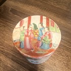 Antique Chinese Rose Medallion Porcelain Cylinder Lidded Box Jar Qing Dynasty 