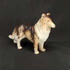 Vintage Mid Century Collie Dog Ceramic Japan Lassie Dog Figurine 1950s