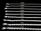 Italian Solid Sterling Silver Rope Link Chain Necklace 925 Silver Chain Unisex