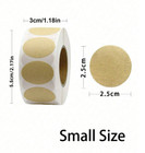 500pcs Natural Kraft Circle Adhesive Labels     Ideal For Item Classification-new