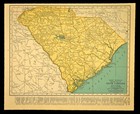 Vintage Map Of South Carolina Map Original Atlas Columbia Charleston 1940s