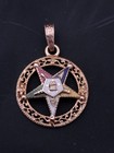14k Gold Order Of The Eastern Star Five Point Star Pendant 1 9g