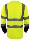 Hi Vis Ansi Class 3 Reflective Safety Green Long Sleeve T Shirts High Visibility